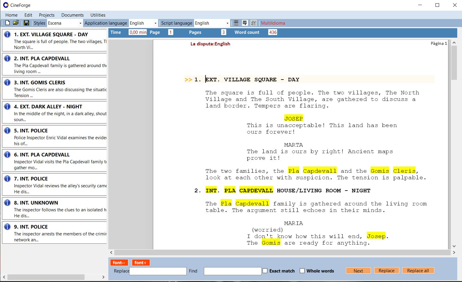 Vista de l'editor en modus clar i sense formats visuals